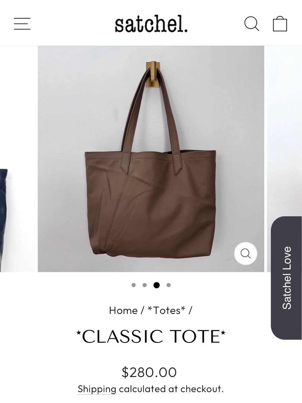 Satchel tote bag in brown - Picture 8 of 9